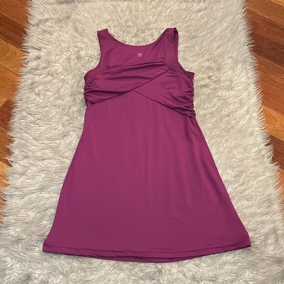 Athleta tangelo twist sleeveless magenta dress with built in‎ bra - Picture 4 of 5